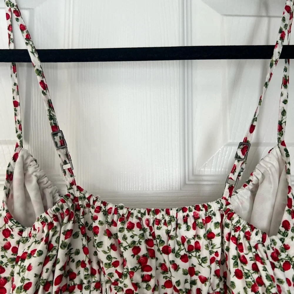 Abercrombie & Fitch Strawberry Milk Maid Smocked Maxi Dress